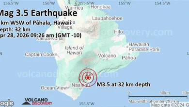 Terremoto leve mag. 3.5 - 0.8 km al oeste de Pāhala, Condado de Hawái County, Hawái, Estados Unidos, martes 28 abr 2026 a las 09:26 (GMT -10)