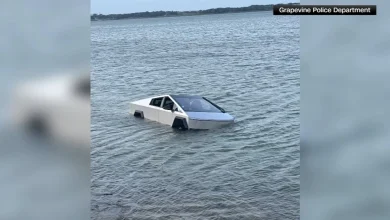 Texas man intentionally drove his Tesla Cybertruck into Grapevine Lake to use vehicle's "wade mode", police say