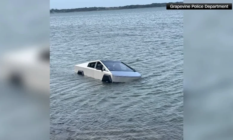 Texas man intentionally drove his Tesla Cybertruck into Grapevine Lake to use vehicle's "wade mode", police say