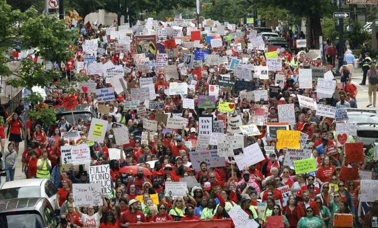 Thousands from across NC join teachers rally in Raleigh