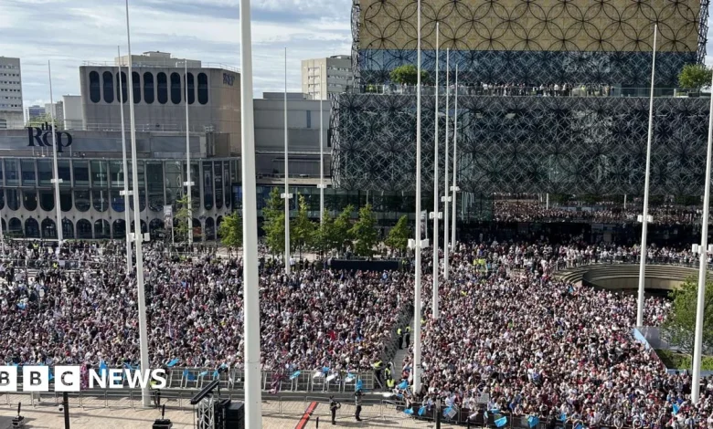 Thousands of Aston Villa fans line streets for Europa League victory parade - live updates