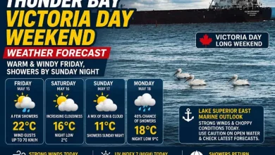 Thunder Bay Victoria Day Weekend Weather Forecast – Warm, Windy Friday, Showers by Sunday Night