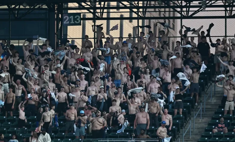 Tigers fans ditch shirts as 'Tarps Off' takes over Comerica Park