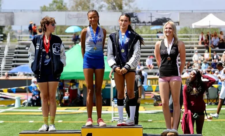 Trans track star sweeps three events, shares first-place podium and qualifies for CA state meet yet again