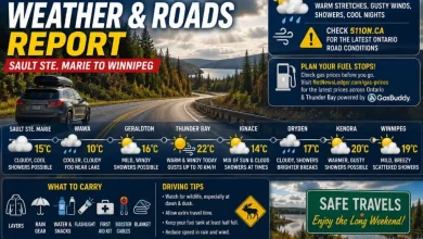 Travellers Weather Report: Sault Ste. Marie to Winnipeg