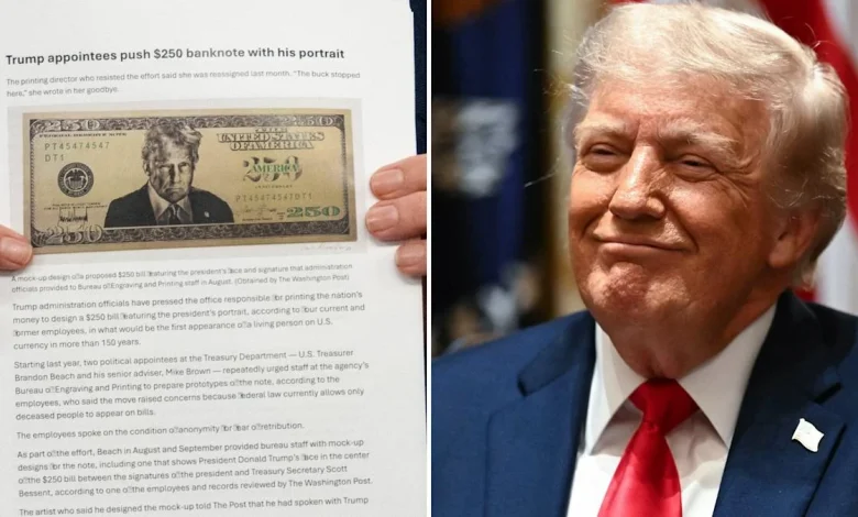 Trump 'absolutely loved' his $250 bill portrait — but a 160-year-old law stands in the way