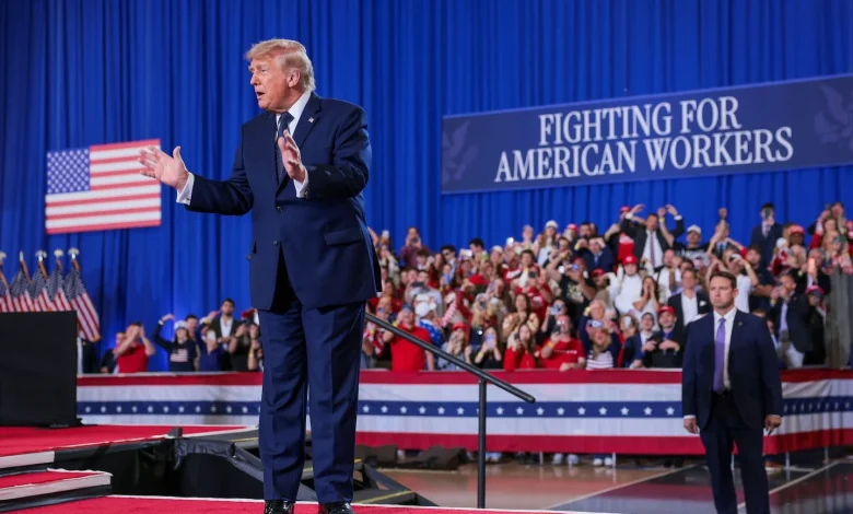 Trump mixes economic message with culture war themes in N.Y. rally