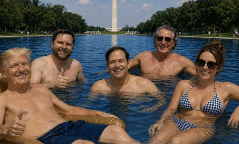 Trump posts bizarre thirst trap of himself shirtless with cabinet colleagues | News US