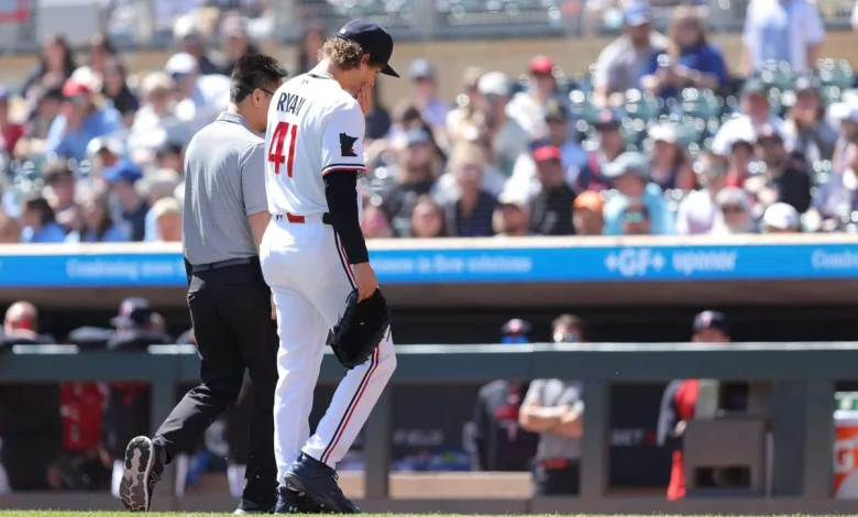 Twins’ Joe Ryan leaves start in first inning with right elbow soreness