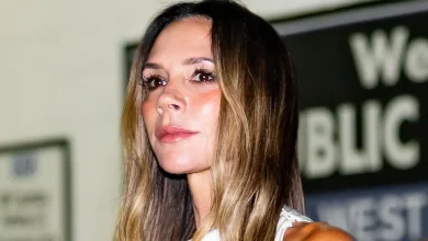 Victoria Beckham's brave jumpsuit has a midriff-baring twist