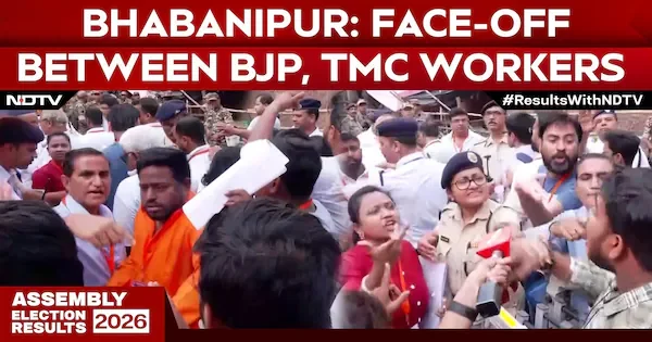 Video | Bhabanipur Latest News | Face-Off Between BJP, TMC Workers Ahead of Counting