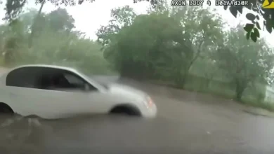 Video shows infant being rescued from car trapped in Texas floodwaters