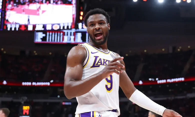 Watch Bronny James lead Lakers through Game 3 pregame routine