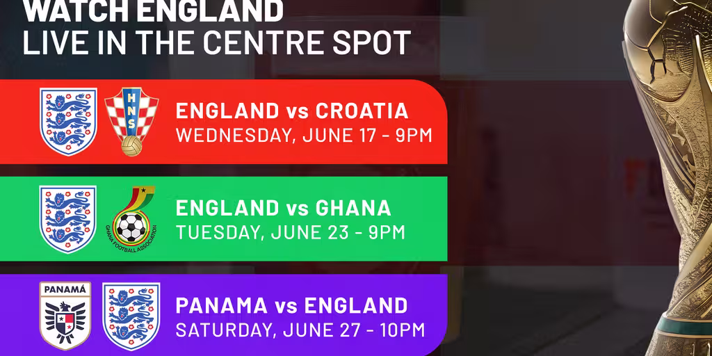 Watch England live in the Centre Spot