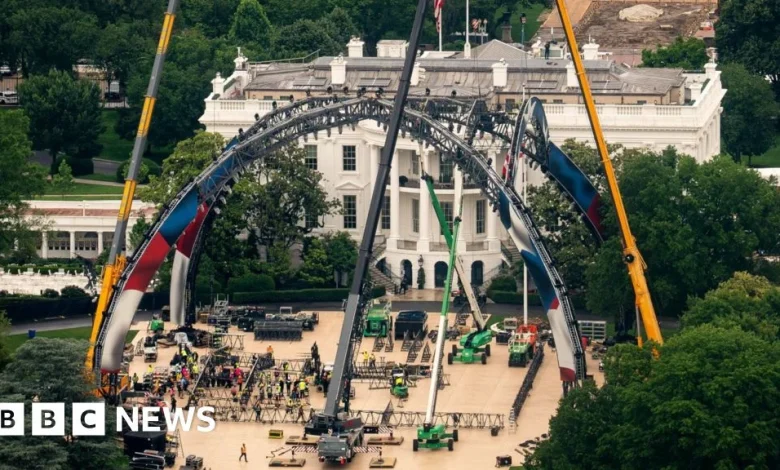 Watch: UFC arena construction begins at White House ahead of fight