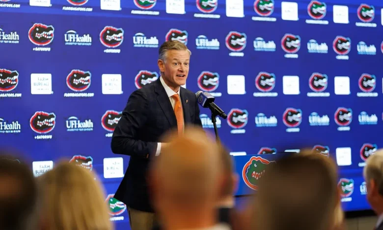 What Florida Gators AD Scott Stricklin said about softball not shaking hands, CFP format