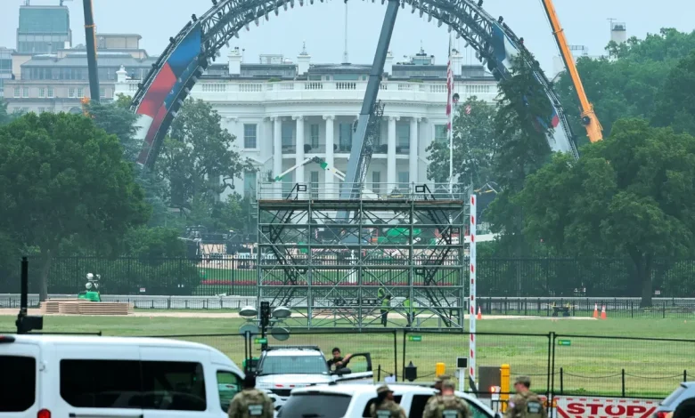 White House lawn transformed as UFC arena construction begins outside - USA Today