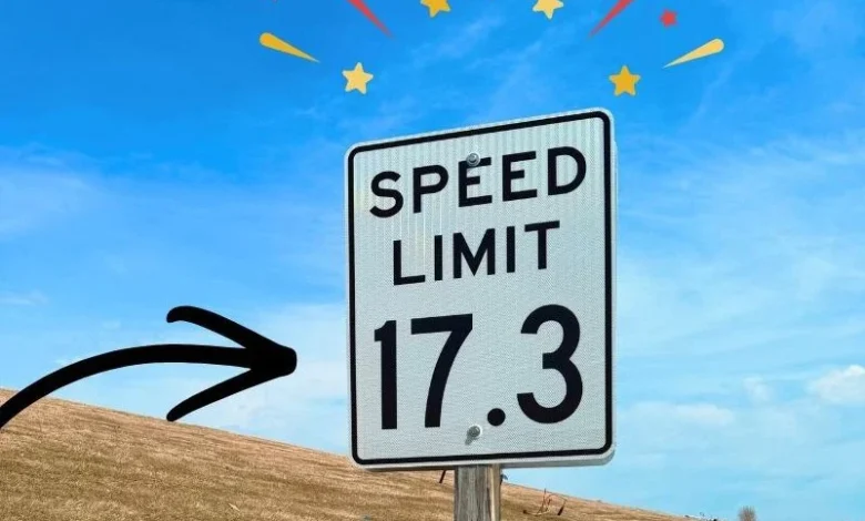 Wisconsin recycling center posts 17.3 mph speed limit sign