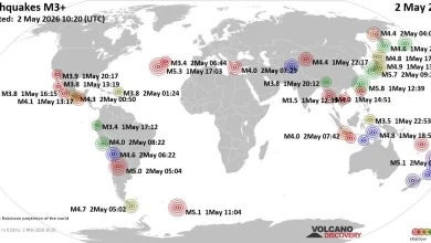 World Earthquake Report for Saturday, 2 May 2026