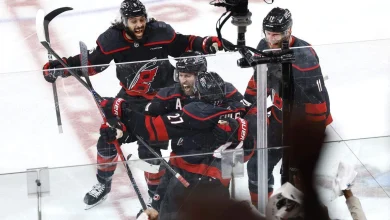 ‘I can barely talk’: Carolina Hurricanes’ stress-relieving OT goal evens series