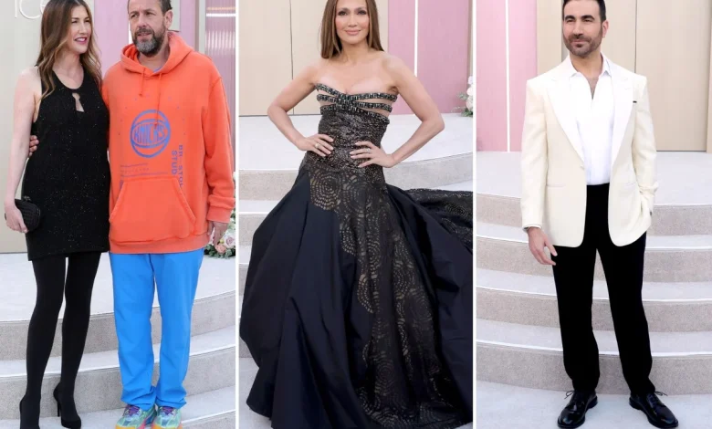 ‘Office Romance’ LA premiere red carpet: Jennifer Lopez, Brett Goldstein, Adam Sandler, and more.