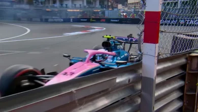 2026 Monaco GP FP2: Colaptino clips the wall right in front of the marshals