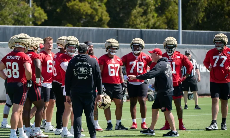 49ers OL coach calls Myles Garrett an "all-time great" who presents a "good challenge"