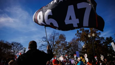 A flag with the numbers ’86 47′ can stay flying near the White House