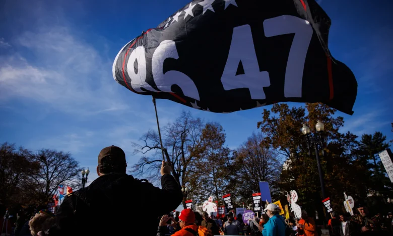 A flag with the numbers ’86 47′ can stay flying near the White House