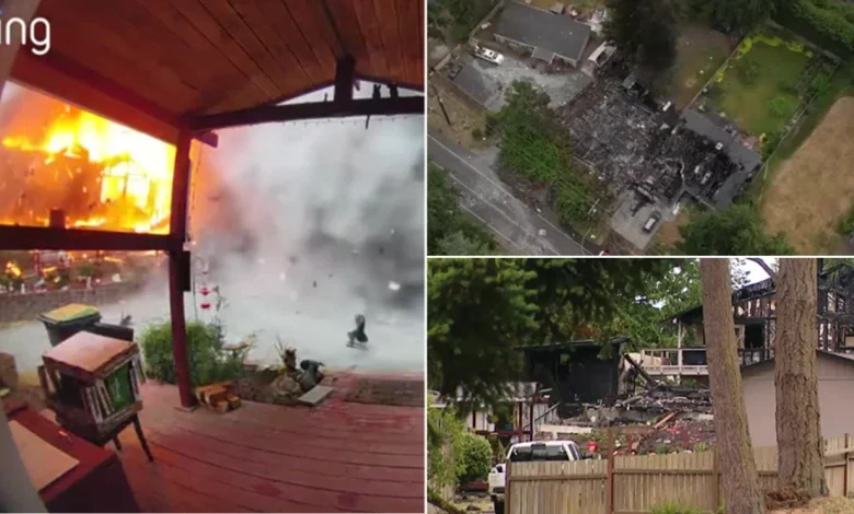 'A war zone': 5 injured after 700 pounds of fireworks ignite, destroying 2 homes