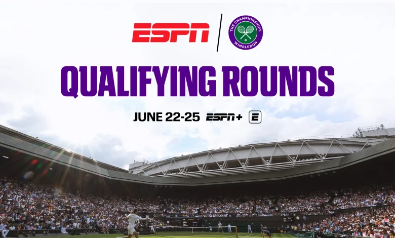 All four days of Wimbledon Qualifying exclusively on ESPN+ June 22-25
