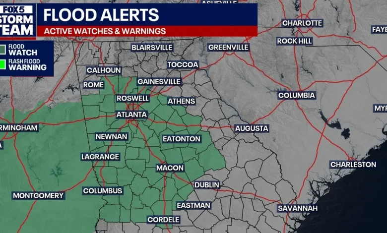 Atlanta weather: Tropical low brings flash flood risk to Georgia