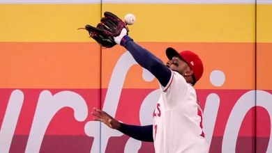 Ball bounces off Angels outfielder Jo Adell’s head for a home run