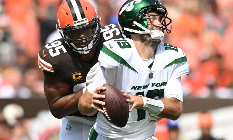 Bengals' Joe Flacco says "Good for us" as Myles Garrett leaves the division