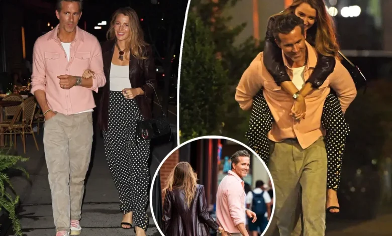 Blake Lively jumps on Ryan Reynolds’ back, grabs his butt in playful date night PDA