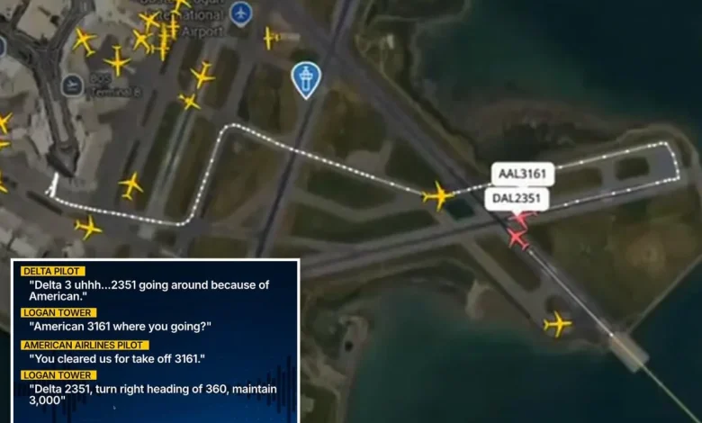 Boston Logan air traffic controller scrambles to avoid near miss as 2 flights come within 300 feet of each other