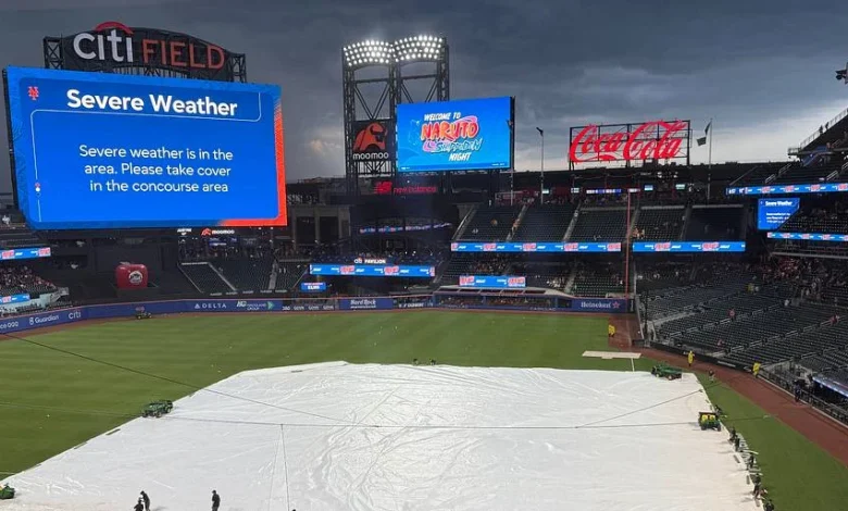 Braves vs Mets Series Opener in Weather Delay