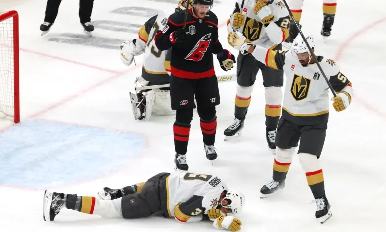 Brayden McNabb injury update: Golden Knights defenseman takes puck up high