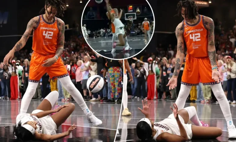 Brittney Griner gets controversial flagrant foul after Angel Reese knocked to floor