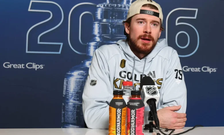 Carter Hart is 4 wins from the Stanley Cup. The Golden Knights still don’t want to talk about his past