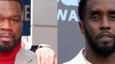 Chileeee! #50Cent has spoken and says his son is a victim. This comes as social media users discuss the explicit, nearly 40 minute video that dropped allegedly featuring the mother of his son, #Diddy, and another man in a sexual act. (Swipe) (📸: @gettyimag