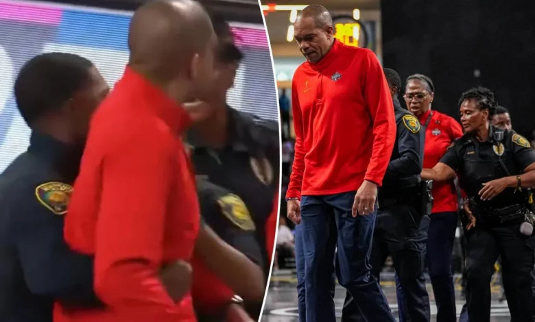 Cops escort Mystics coach Sydney Johnson off court after wild ejection