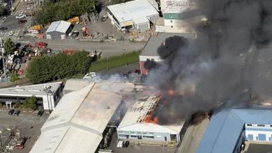 Crews battle large commercial warehouse blaze in Ballard
