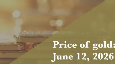 Current price of gold as of June 12, 2026