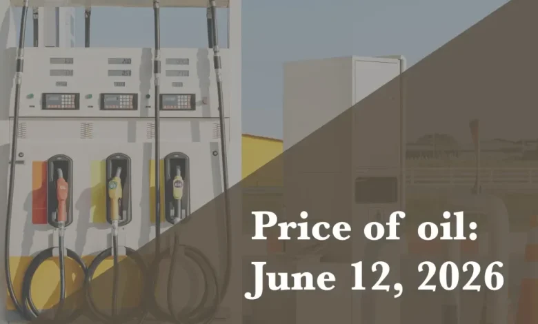 Current price of oil as of June 12, 2026