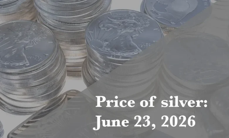 Current price of silver as of Tuesday, June 23, 2026