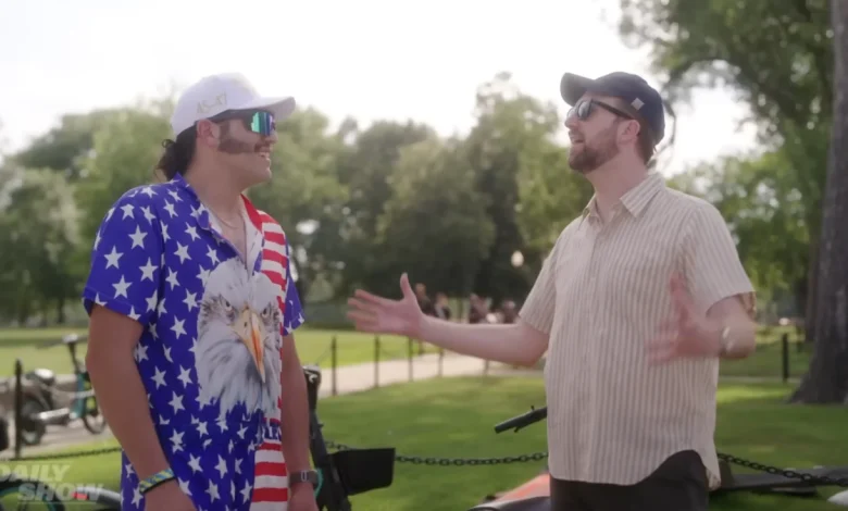 'Daily Show's Jordan Klepper interviews people at Trump's UFC birthday