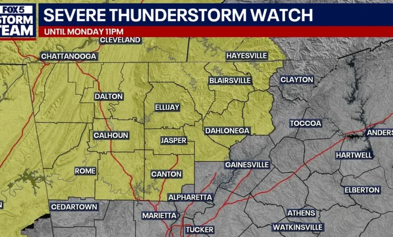Damaging winds and flash flood risk targets Atlanta metro tonight