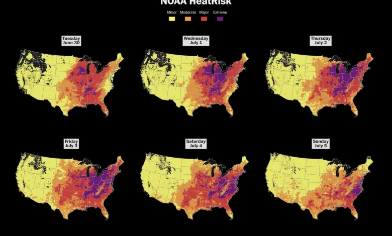 Dangerous heat will envelop the Midwest and East this week