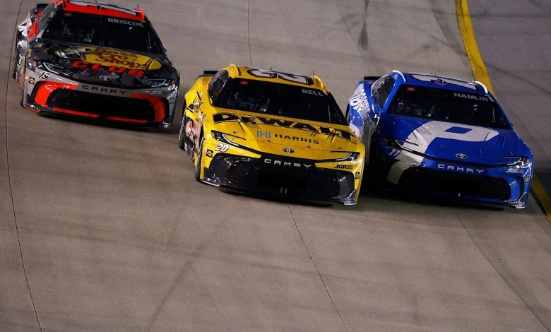 Denny Hamlin wins frantic Nashville NASCAR Cup finish as JGR sweeps top three